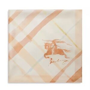 Burberry Equestrian Knight Design Square Silk Scarf Archive Beige